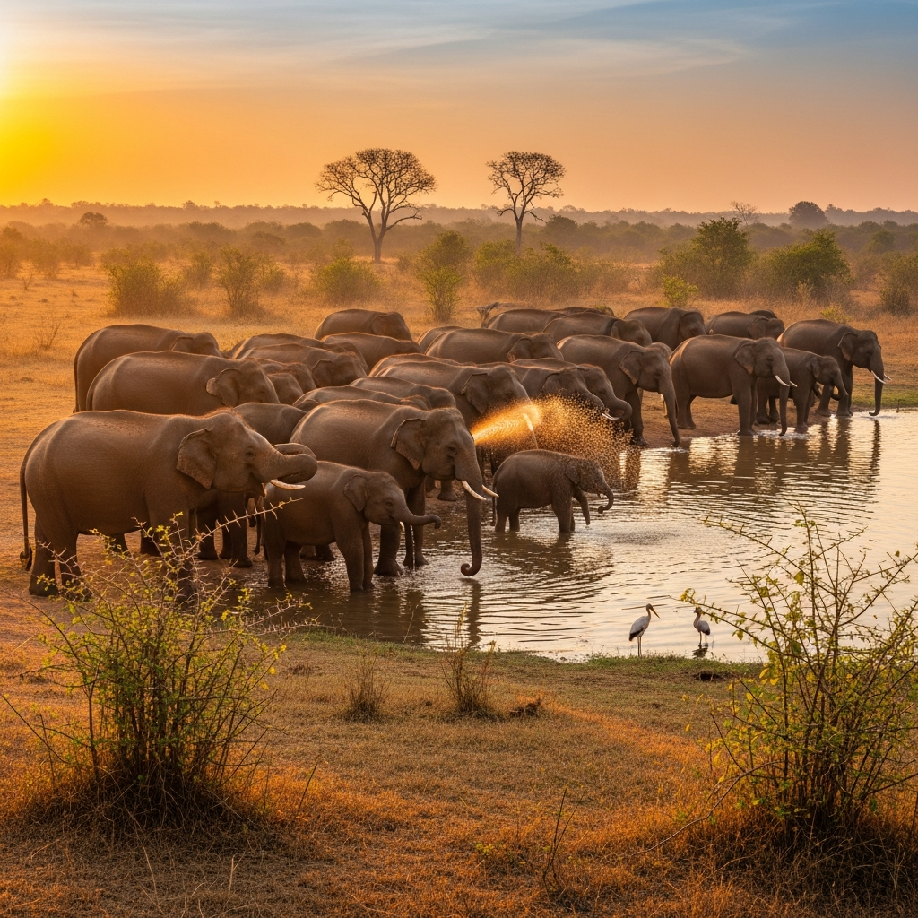 Yala Elephant Herd Guide: Best Waterholes & Calving Season — Kataragama Sri Lanka